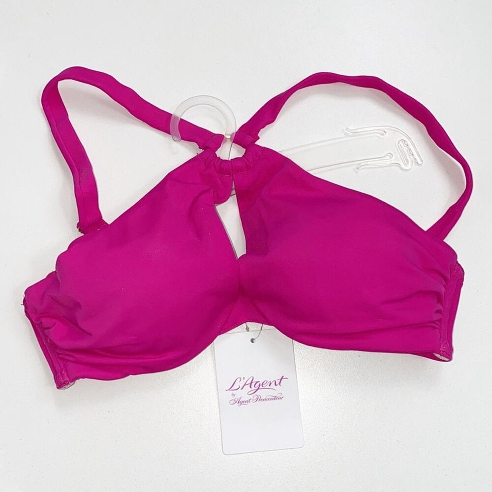 L’AGENT by AGENT PROVOCATEUR Adrina Underwire Cut Out Bikini Top in Pink - Picture 5 of 6